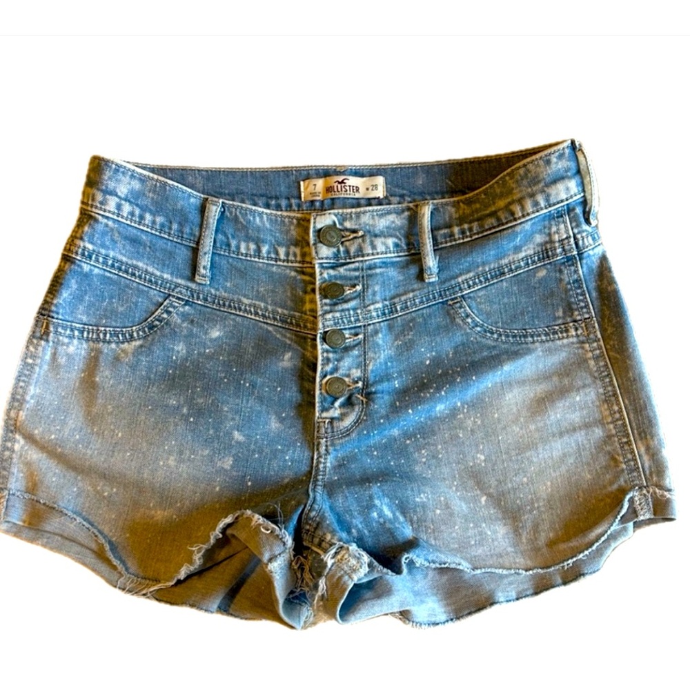 Hollister Blue Jean Shorts Distressed Cut-Off Style